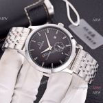 New Clone Omega Constellation Watch Stainless Steel Black Moonphase Face